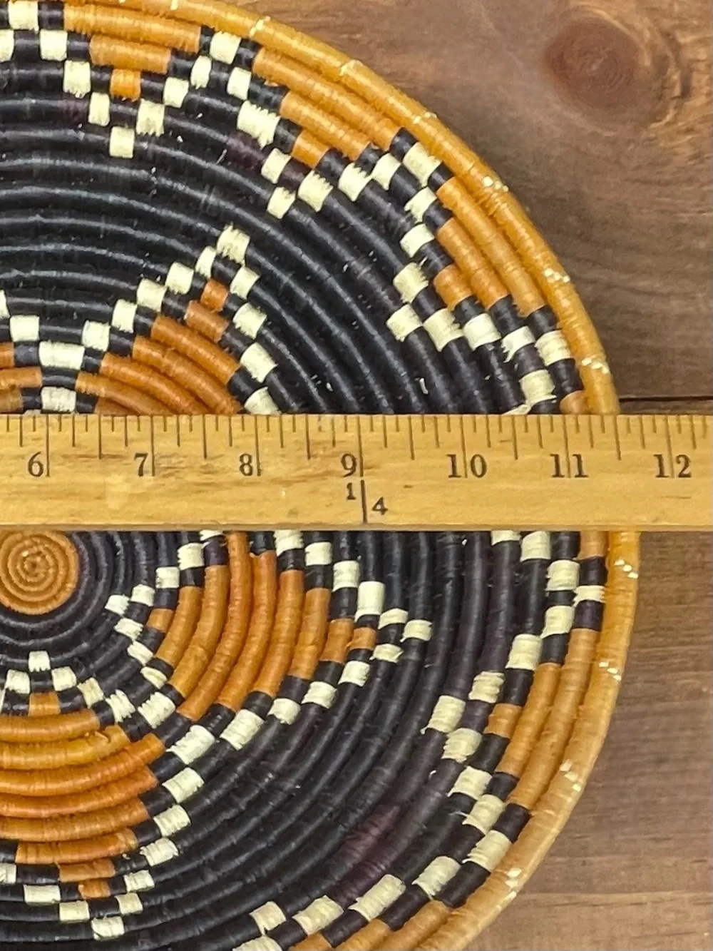 Vtg Handwoven Basket Bundle of 2 Sweetgrass Geometric Star Folk Art Boho Deco